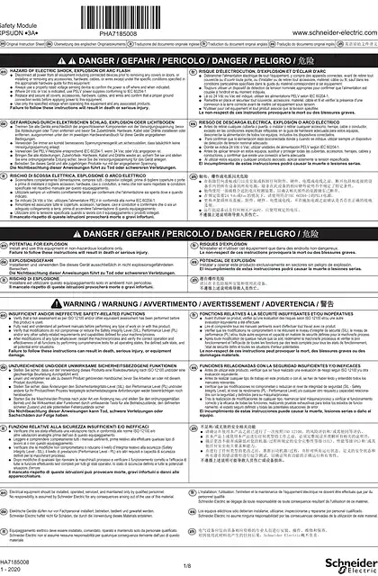 schneider施耐德Harmony XPS Universal - XPSUDN Safety Module_ 说明书